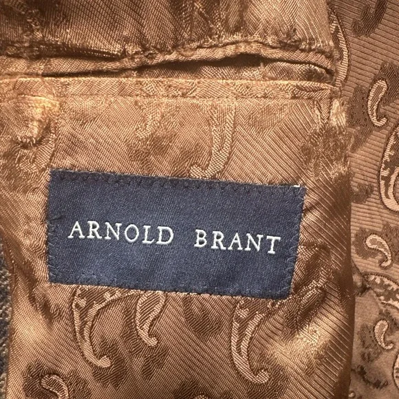 Columbo Cashmere & Mink Sport Coat‎ 46L Brown Check Plaid Blazer Arnold Brant